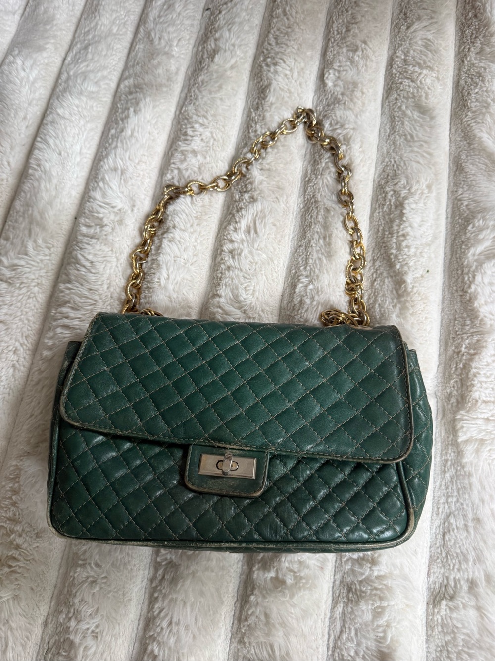 Genuine Leather Green Bag- Carlo Valentini